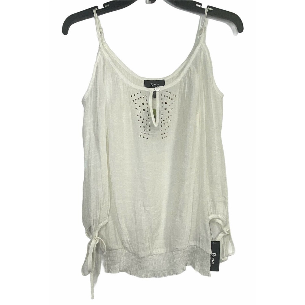 B.WEAR Studded Cold Shoulder Peasant Blouse S